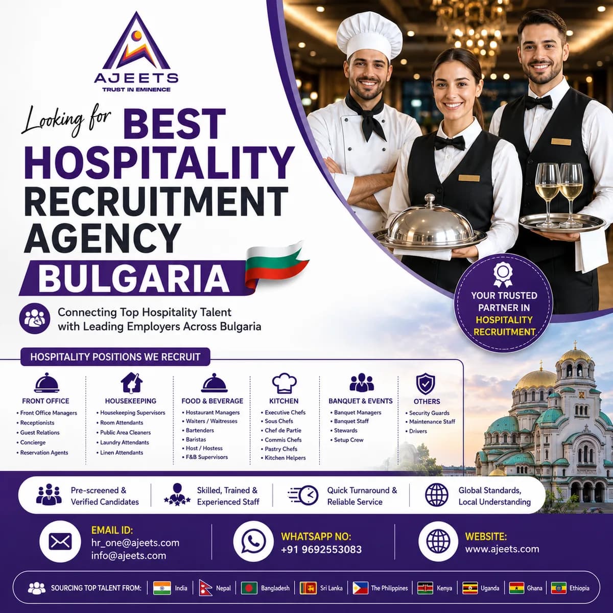 Looking for Best Hospitality Recruitment Agencies in Bulgaria
