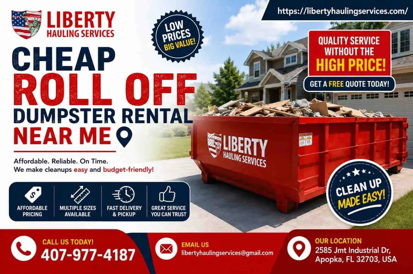 Cheap Roll Off Dumpster Rental Near Me – Perfect for Home Projects 