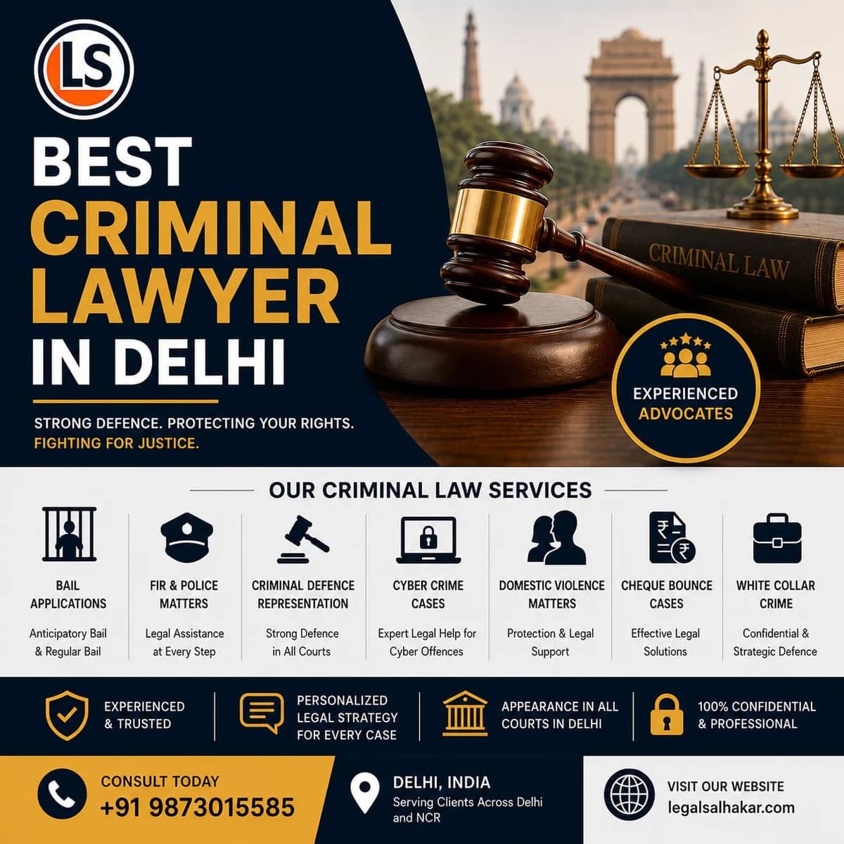 Best Criminal Lawyer in Delhi | Expert Criminal Defence & Bail Assistance