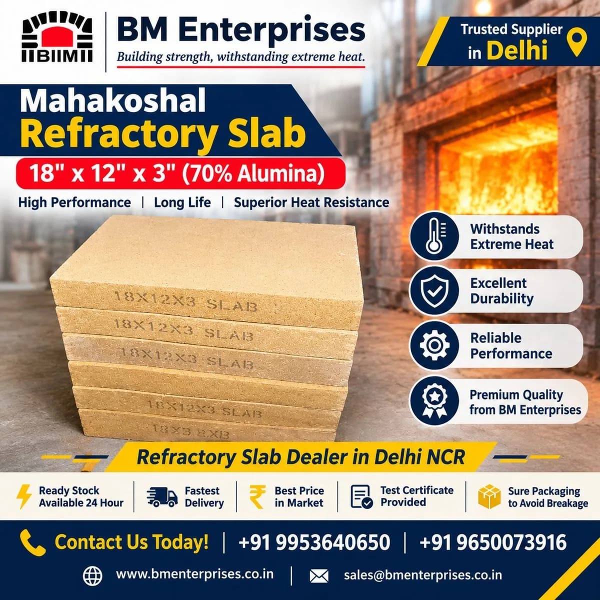 Best Quality Refractory Slab Dealer in Delhi NCR