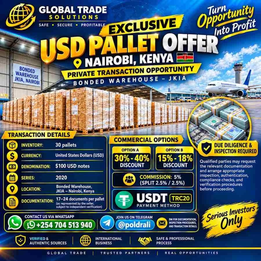 USD PALLETS FOR SALE / ACQUISITION — NAIROBI, KENYA | JKIA BONDED WAREHOUSE