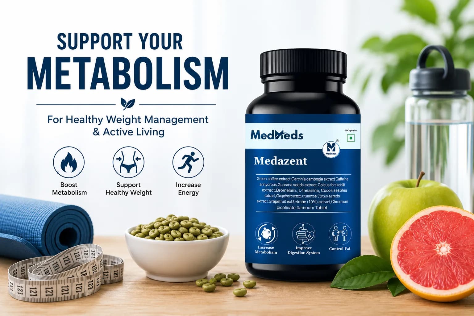 MetaZent Metabolism Booster Supplement for Healthy Weight Management & Energy Support