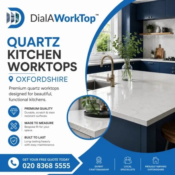Quartz Worktops Oxfordshire | +44 020 83685555 | DialAWorkTop