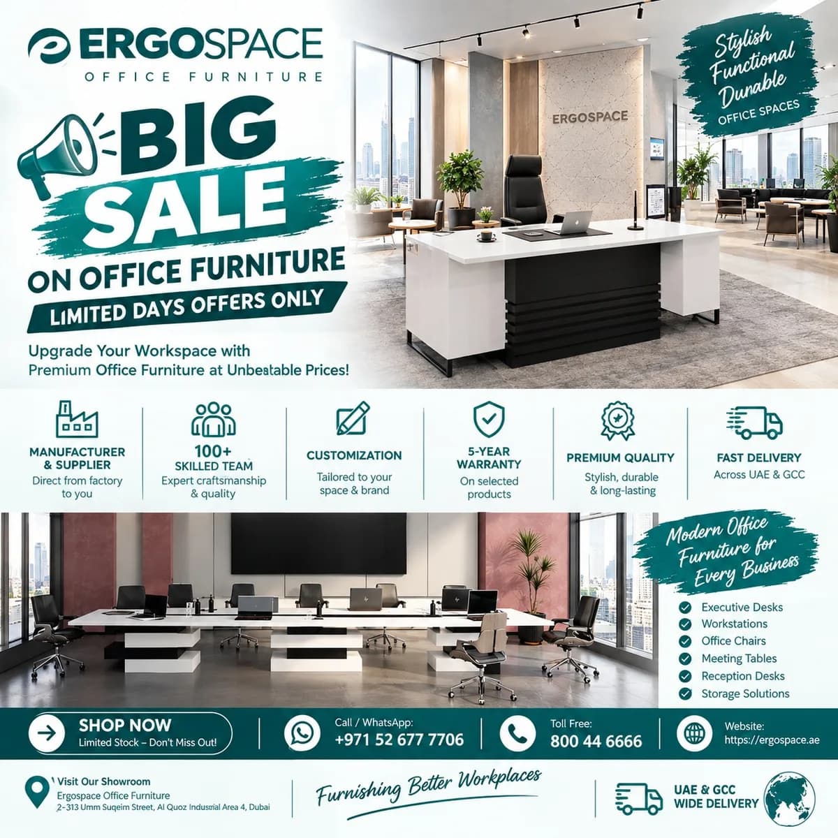 BIG SALE ON OFFICE FURNITURE IN DUBAI, UAE!