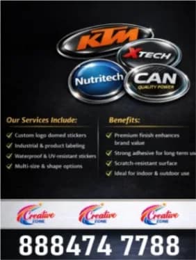 3D Custom logo dome stickers | Metal Doom Stickers | UV-resistant | Creative Zone | 438