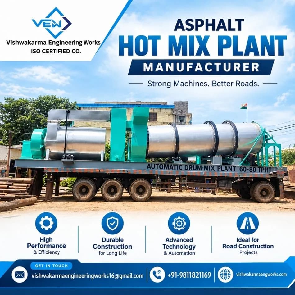 Get Reliable Hot Mix Plant Manufacturer in India | Vishwakarma