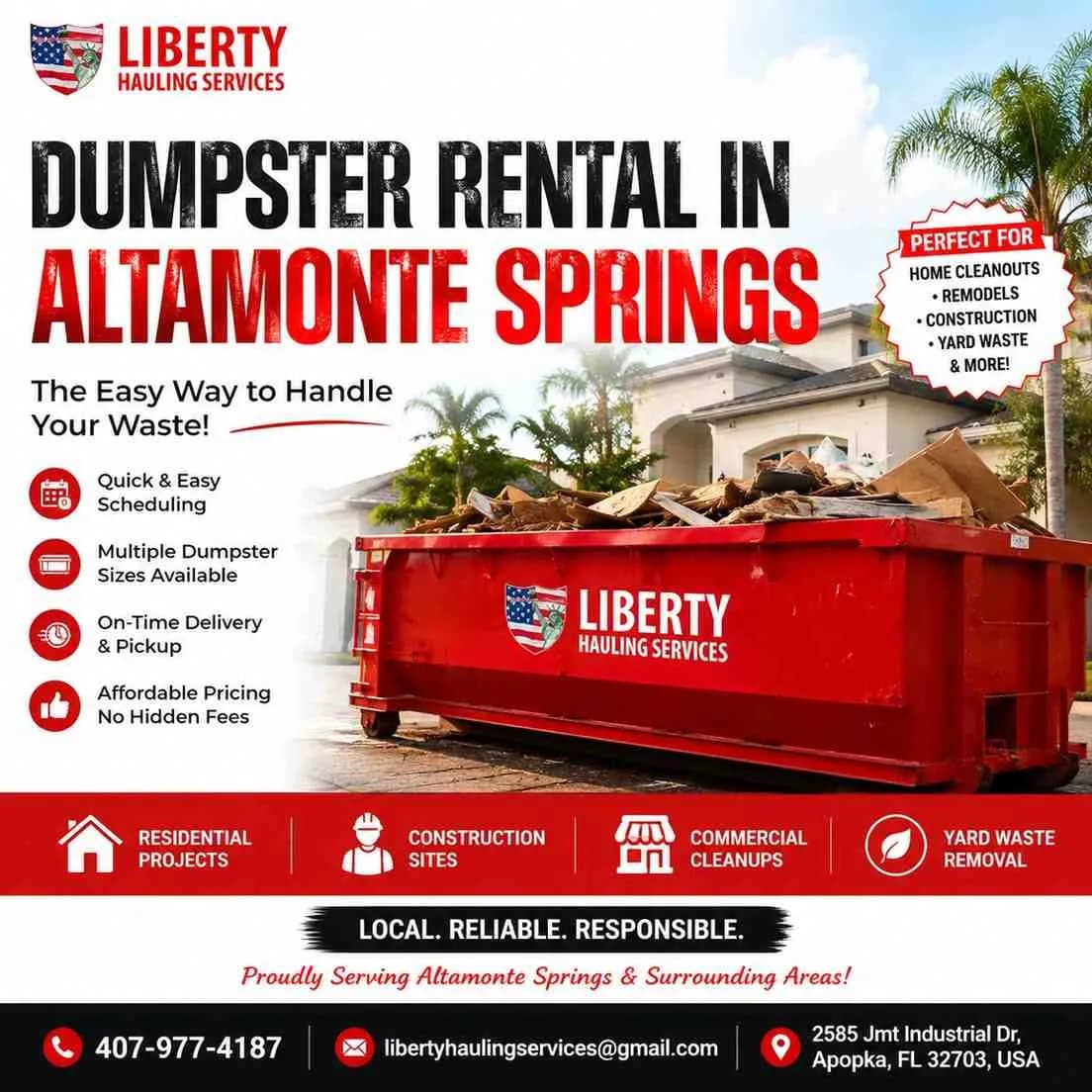 Clean Up Smarter with Dumpster Rental in Altamonte Springs, FL 