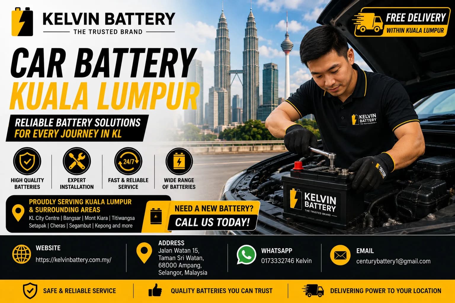 Car Battery Kuala Lumpur | Convenient Battery Replacement Service