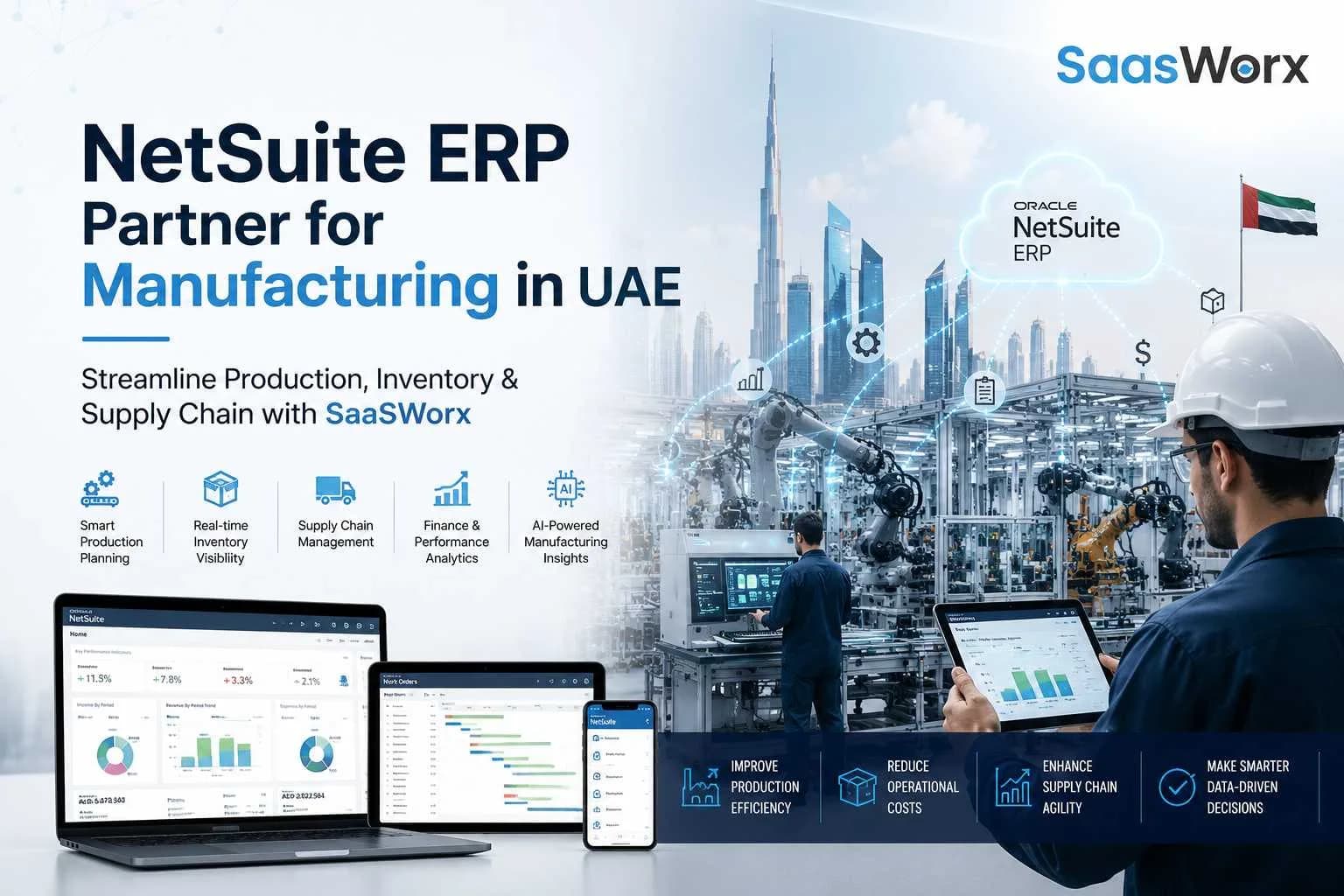 NetSuite ERP Partner for Manufacturing UAE | SaaSWorx Consulting