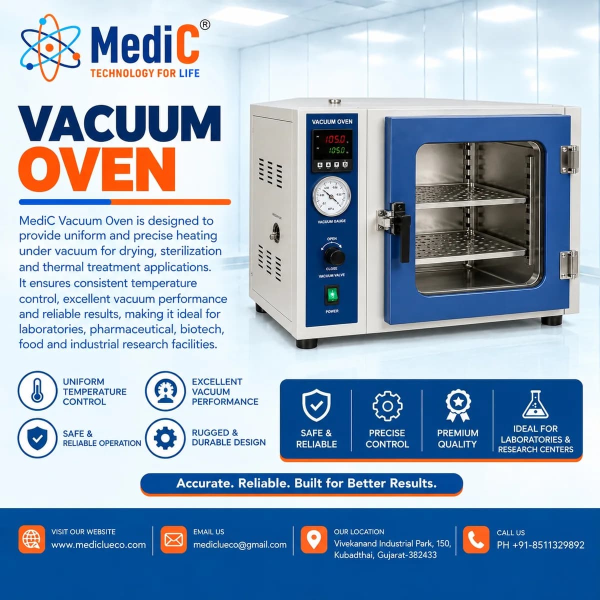 Vacuum Oven Manufacturer and Supplier in India – Mediclue