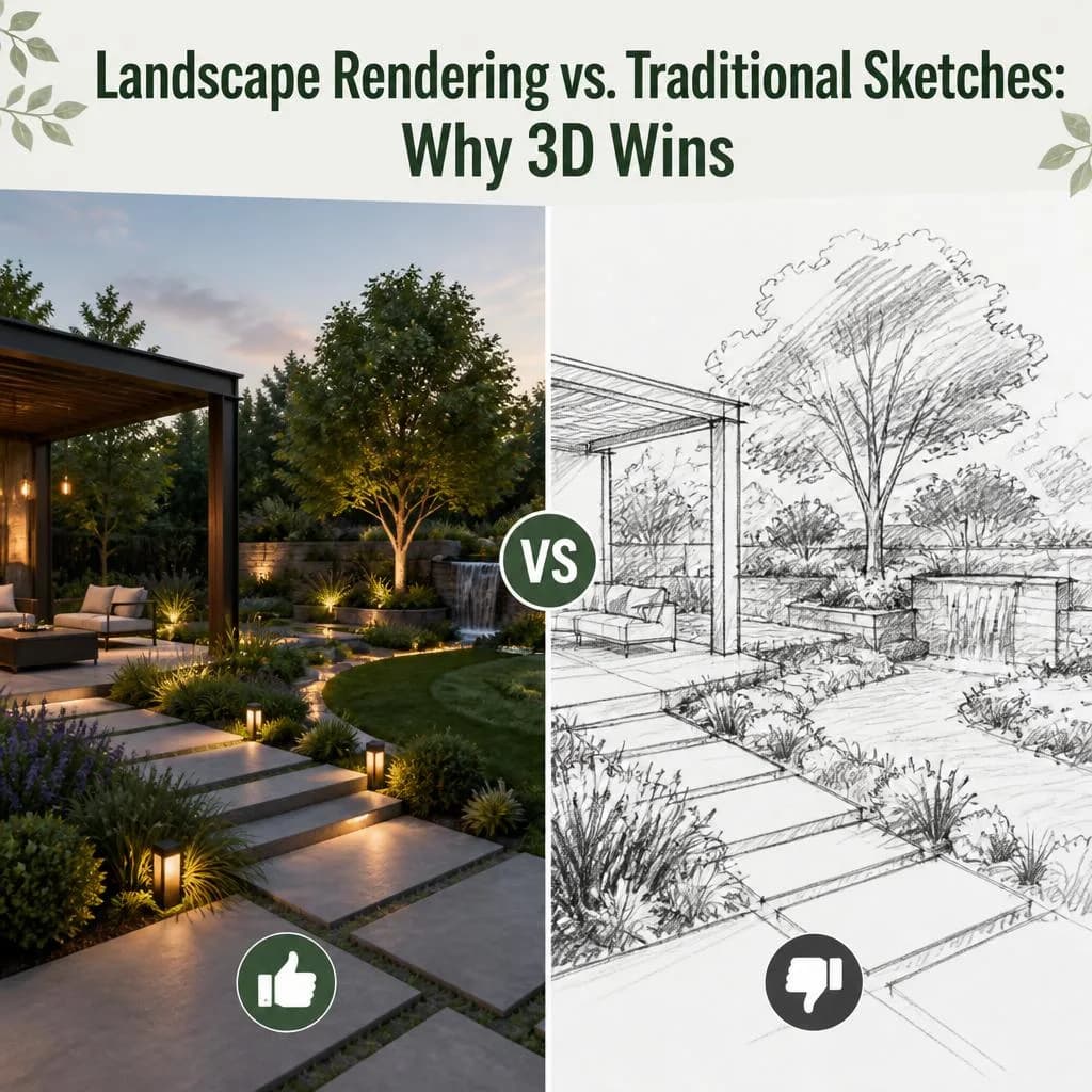 Landscape Rendering vs. Traditional Sketches: Why 3D Wins