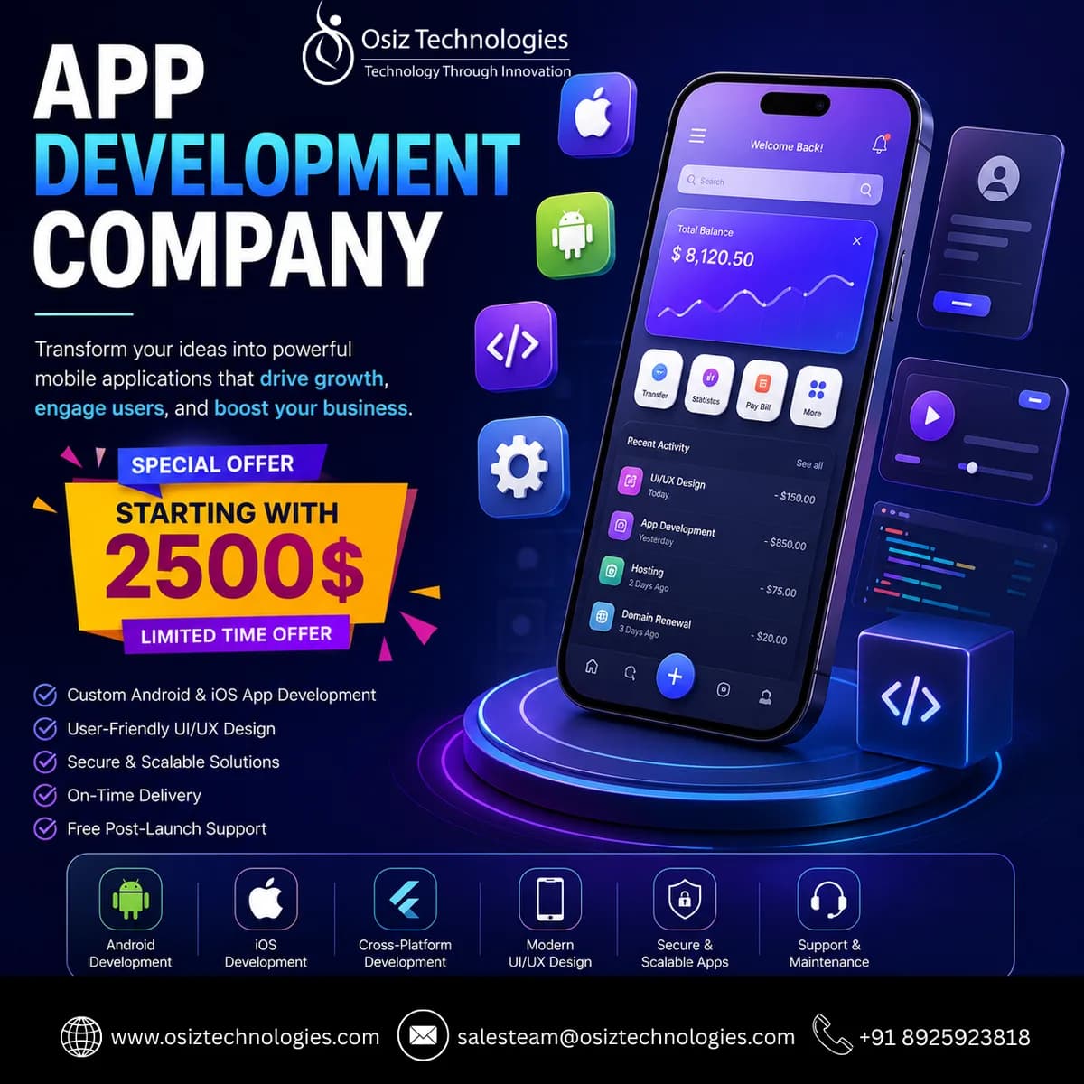 Affordable App  Development Company for Businesses | Osiz