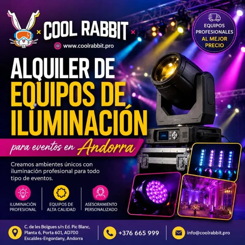 Cool Rabbit: alquiler de equipos de iluminación para eventos en Andorra