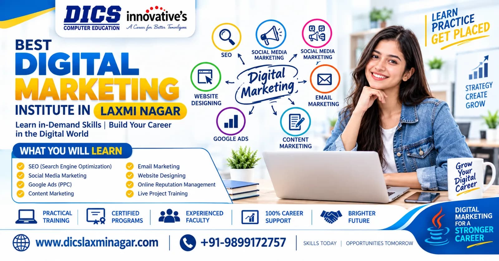 Best Digital Marketing Institute in Laxmi Nagar for Practical Learning