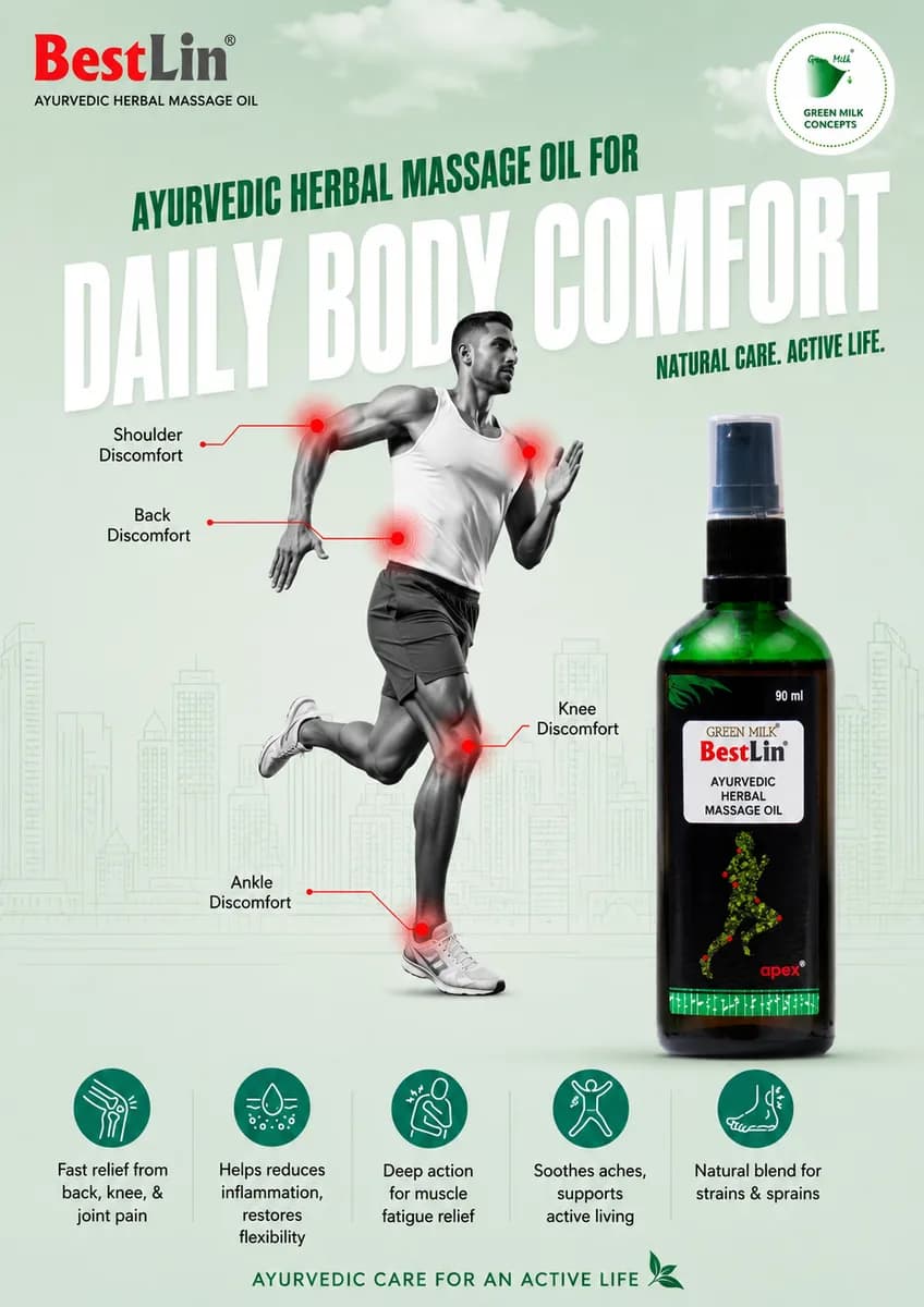BestLin Ayurvedic Liniment Oil – Herbal Joint & Body Massage Oil