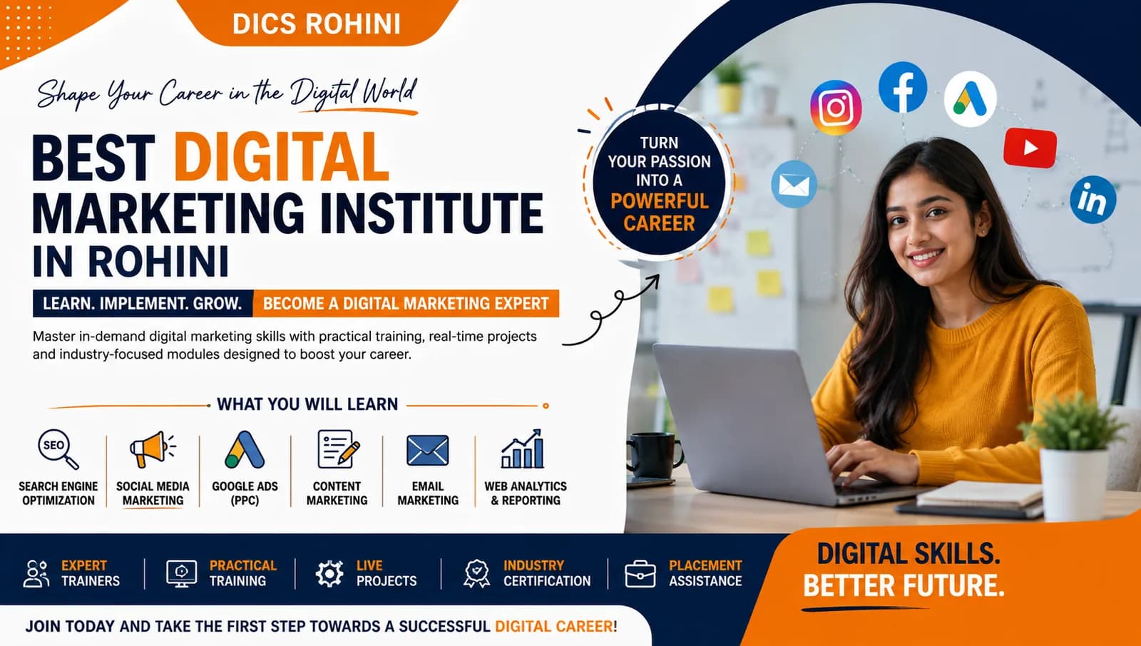 Turn Clicks Into Careers – Best Digital Marketing Institute in Rohini