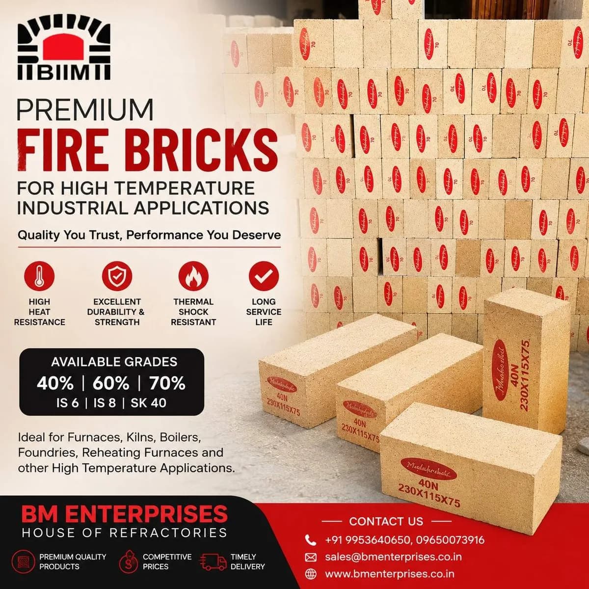 Buy High-Quality Fire Bricks in Delhi NCR – BM Enterprises