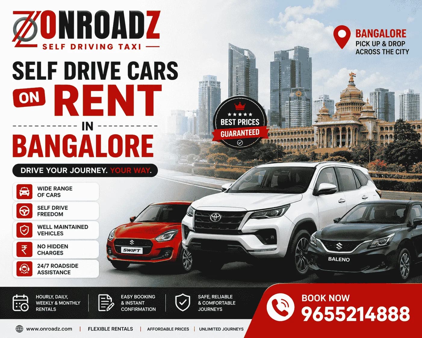 Rent a Self Drive Car in Bangalore with Onroadz 