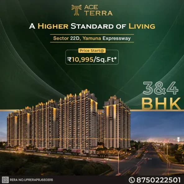 ACE Terra Sector 22D – Luxury 3 & 4 BHK Apartments Near Noida International Airport