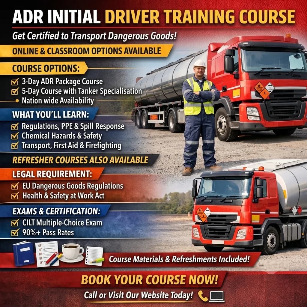 ADR Driver Training Certificate | ADR Driver Training Courses in Ireland