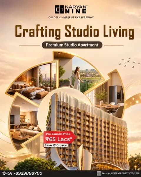 Karyan Nine – Premium Studio Apartments Opposite Wave City, NH-24 Ghaziabad