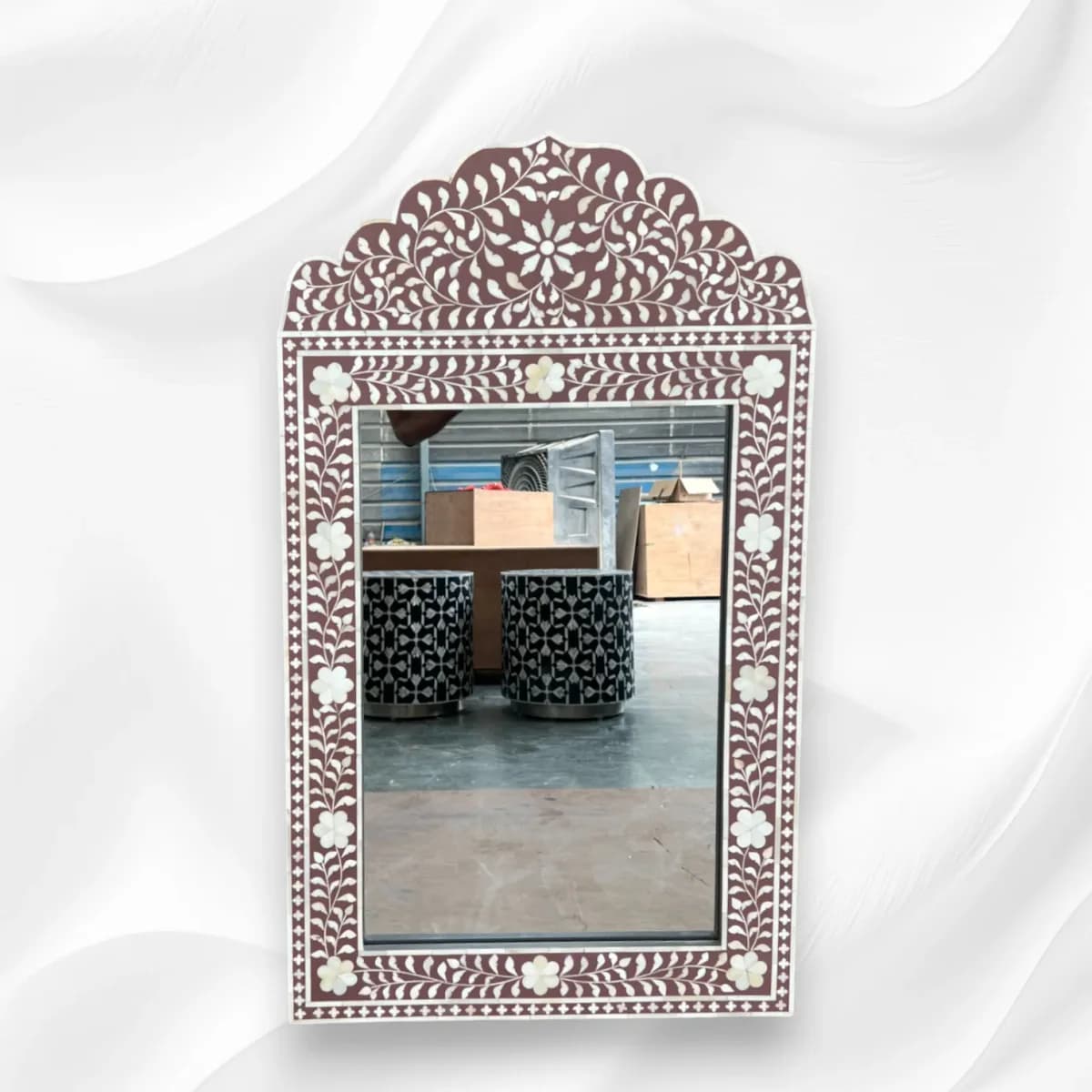 Bone Inlay Wall Mirror for Elegant Interiors