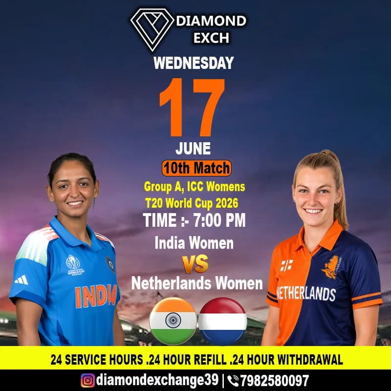 DiamondExch ID India Women vs Netherlands Women Fight.