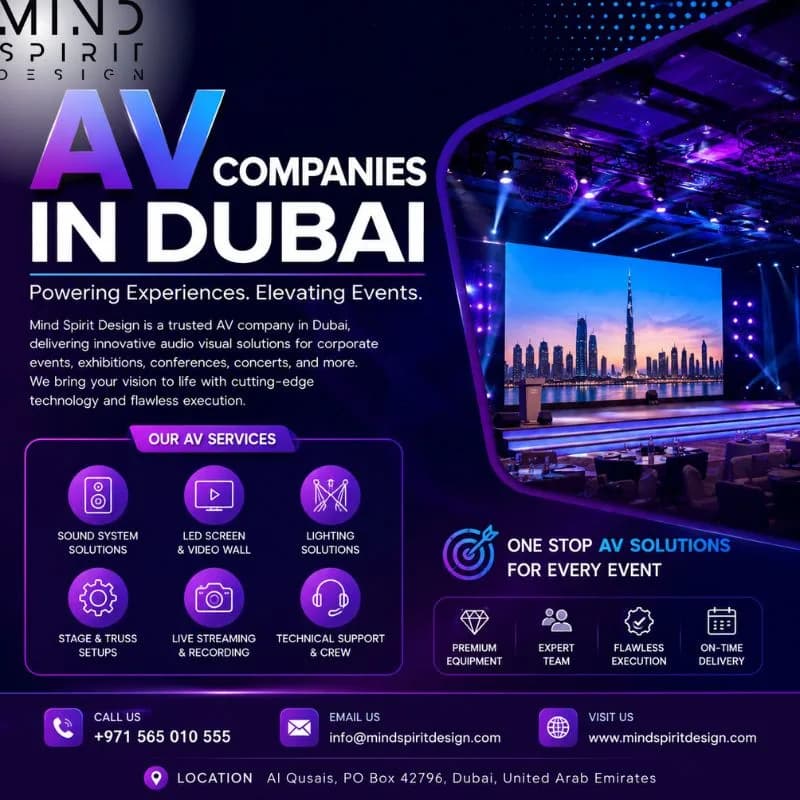 Choose Mind Spirit Design for Premium AV Companies in Dubai Services