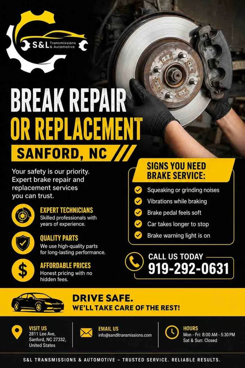 Stop Safely With Expert Brake Service in Sanford NC 