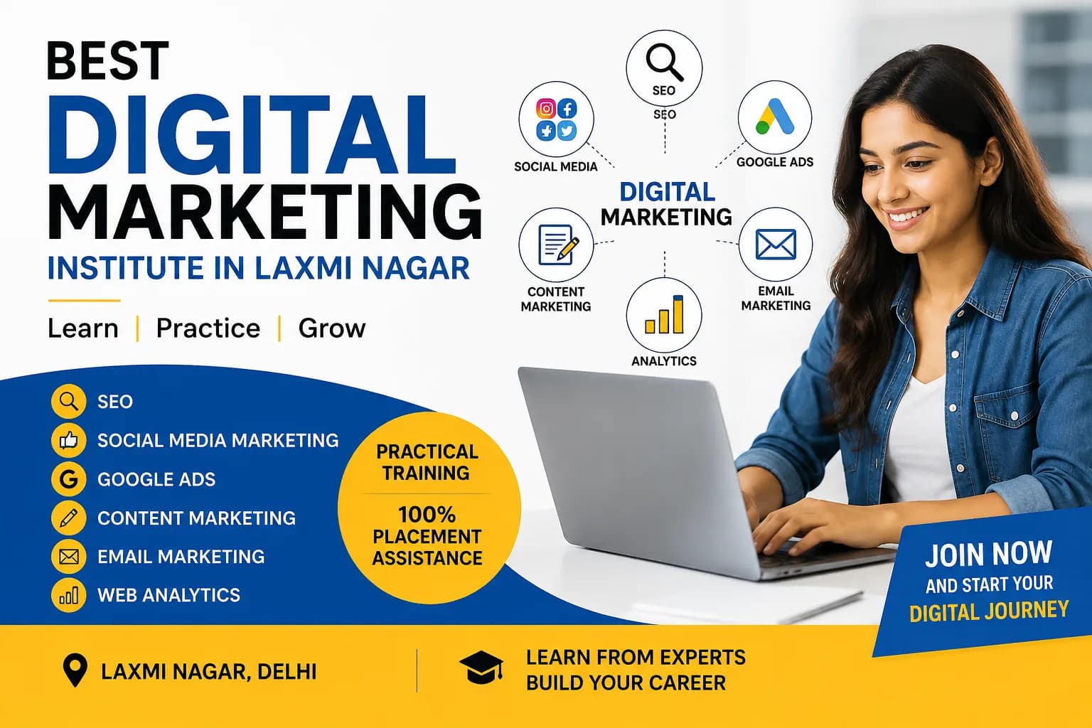 Best Digital Marketing Institute in Laxmi Nagar – Learn Practical Skills