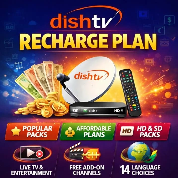 Top Dish TV Recharge Plan With Instant Activation Services India