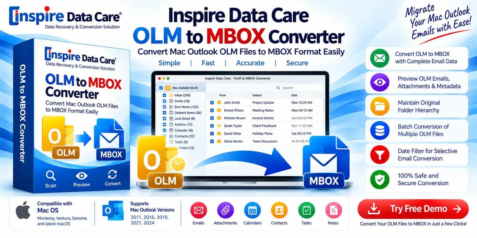 OLM to MBOX Converter: Convert Mac Outlook OLM Files to MBOX