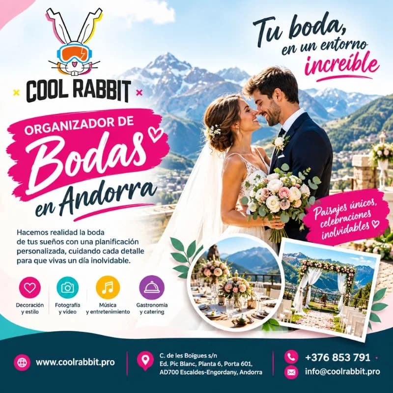 Organizador de bodas en Andorra para eventos únicos y personalizados