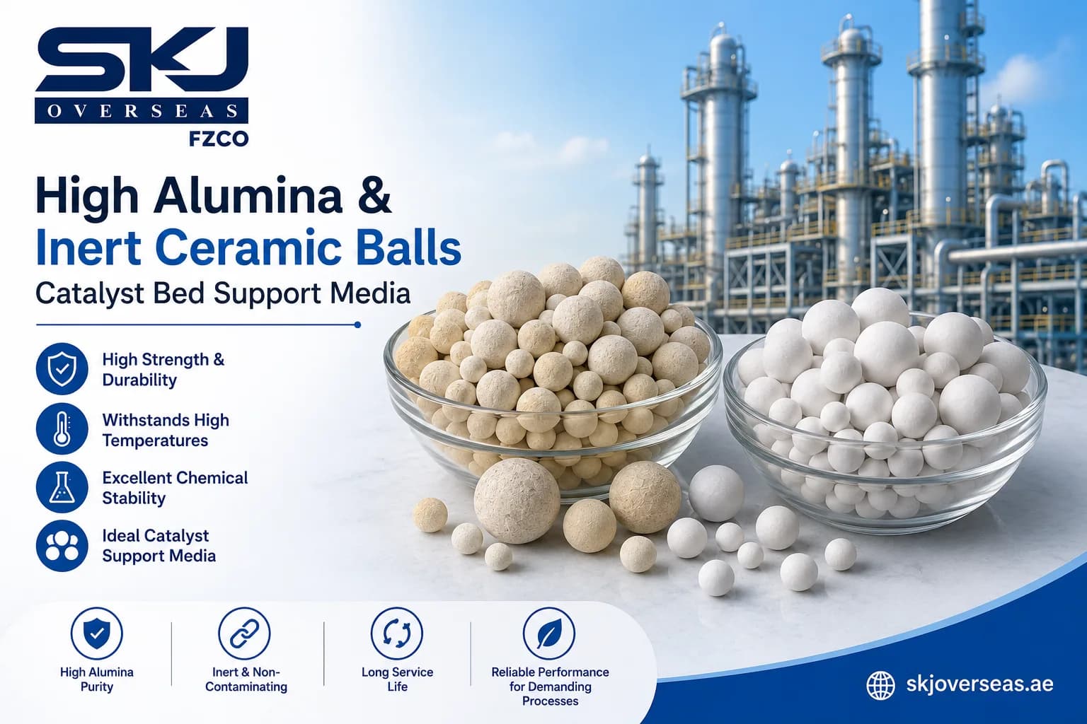 High Alumina & Inert Ceramic Balls – Catalyst Bed Support Media