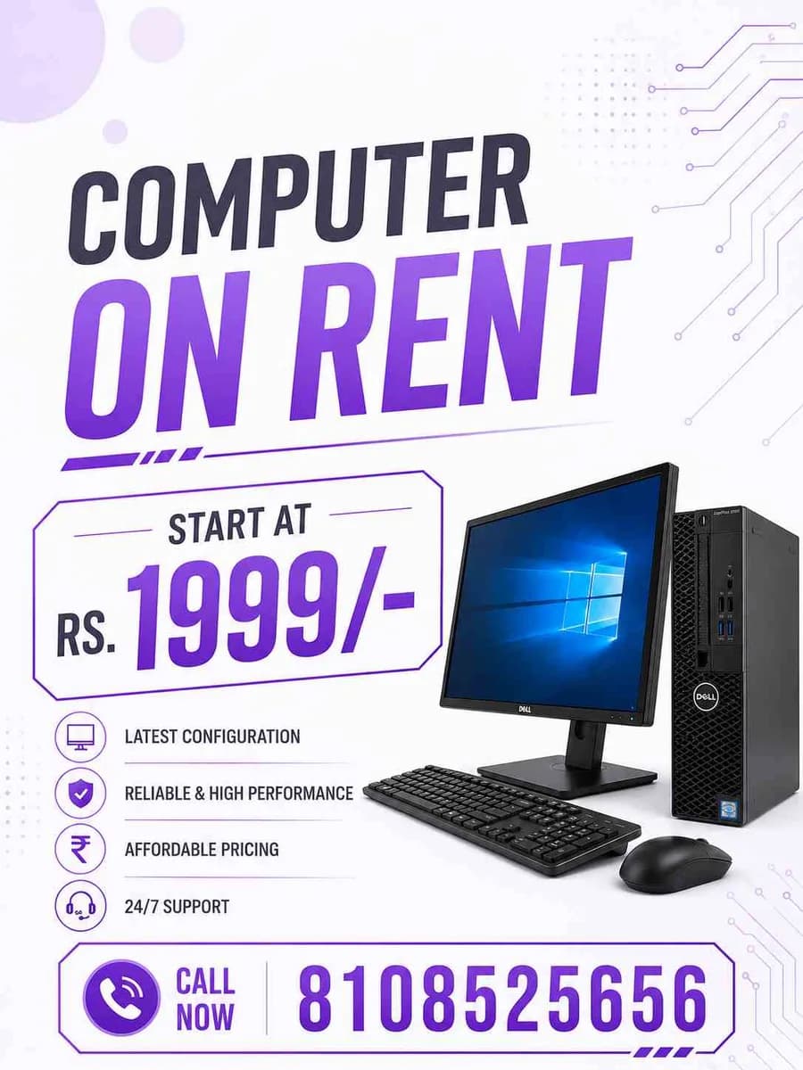 Computer on rent at rs.1999/-Mumbai Vashi, Belapur, Navimumbai