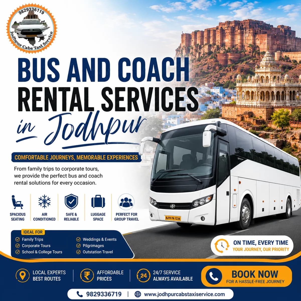 Bus and coach rental services in Jodhpur
