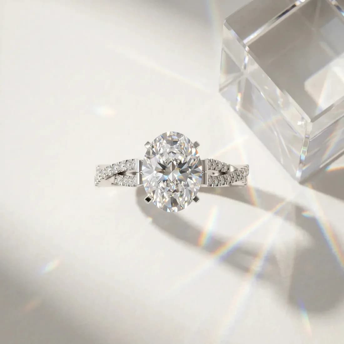 Shop Radiant Cut Diamond Solitaire Ring with Side Stones Today!