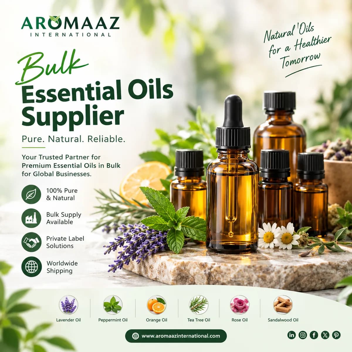 Bulk Essential Oils Supplier for B2B Manufacturers & Global Brands