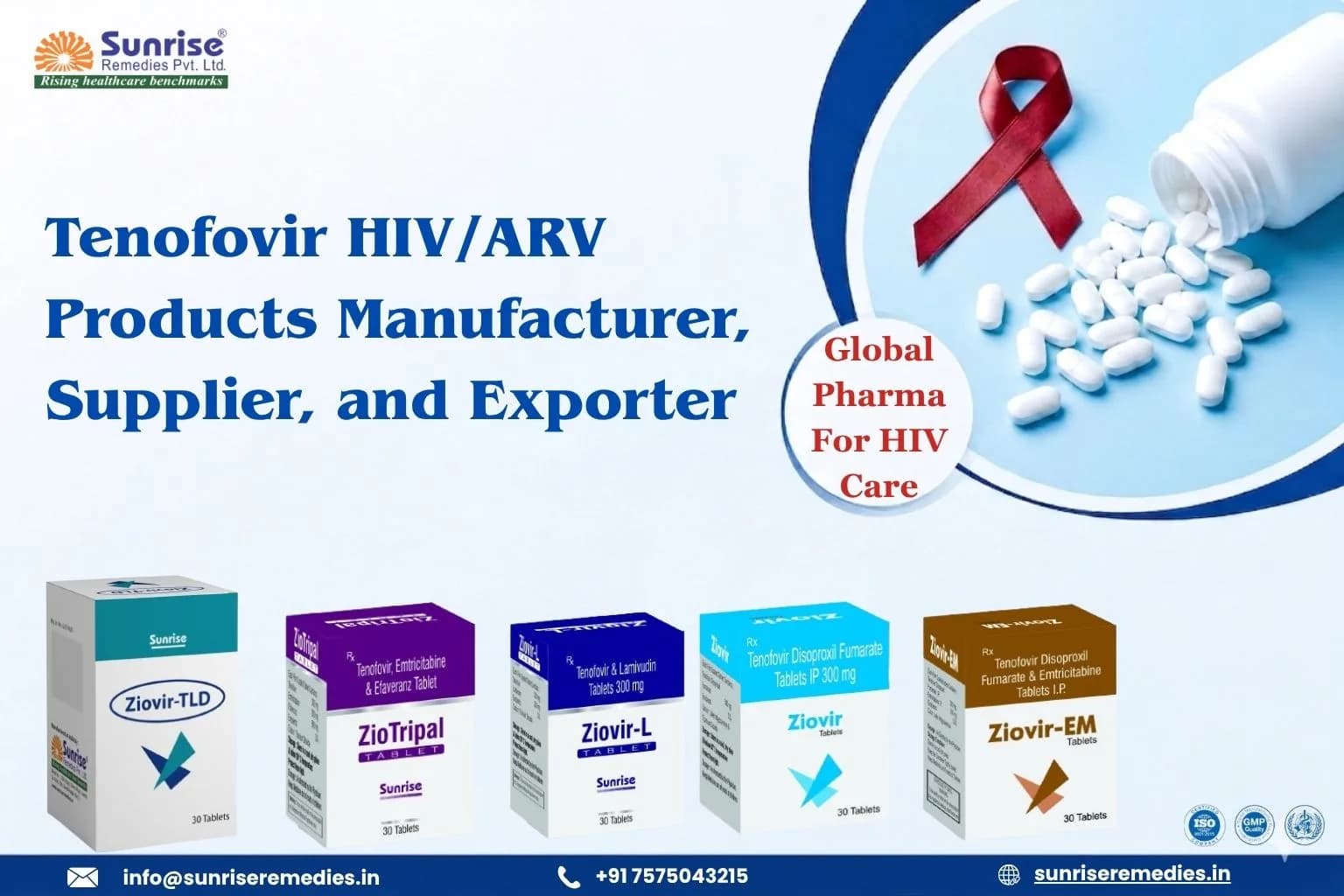Tenofovir HIV/ARV Products Manufacturer, Supplier, and Exporter