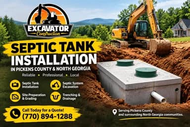 Septic Tank Installation in Pickens County & North Georgia