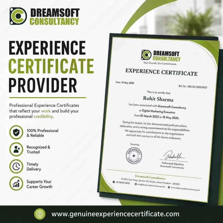 Experience Certificate Provider in Noida for Job Records