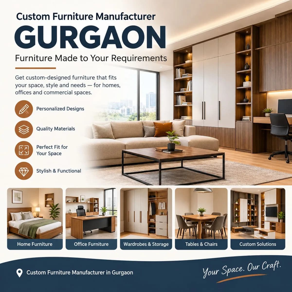Custom Furniture Manufacturer Gurgaon – Furniture Made to Your Requirements