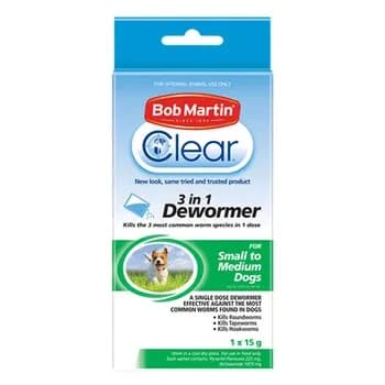  20% Off Fall Sale – Bob Martin Clear 3-in-1 Dewormer for Dogs