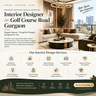 Interior Designer in Golf Course Road Gurgaon | Luxury & Personalized Interiors
