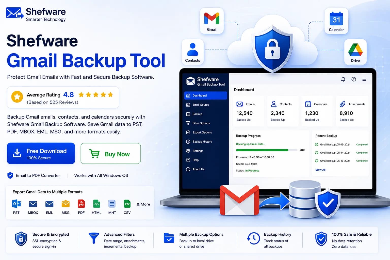 Shefware Gmail Backup Software for Windows