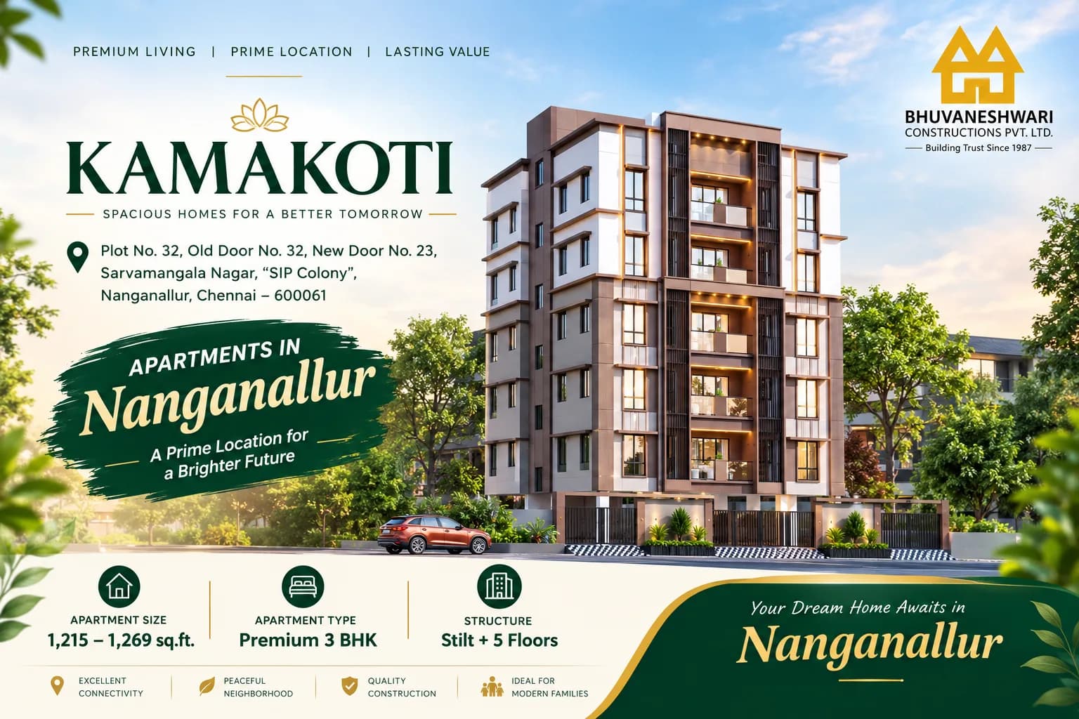 Looking for Apartments in Nanganallur? Discover Kamakoti by BCPL India