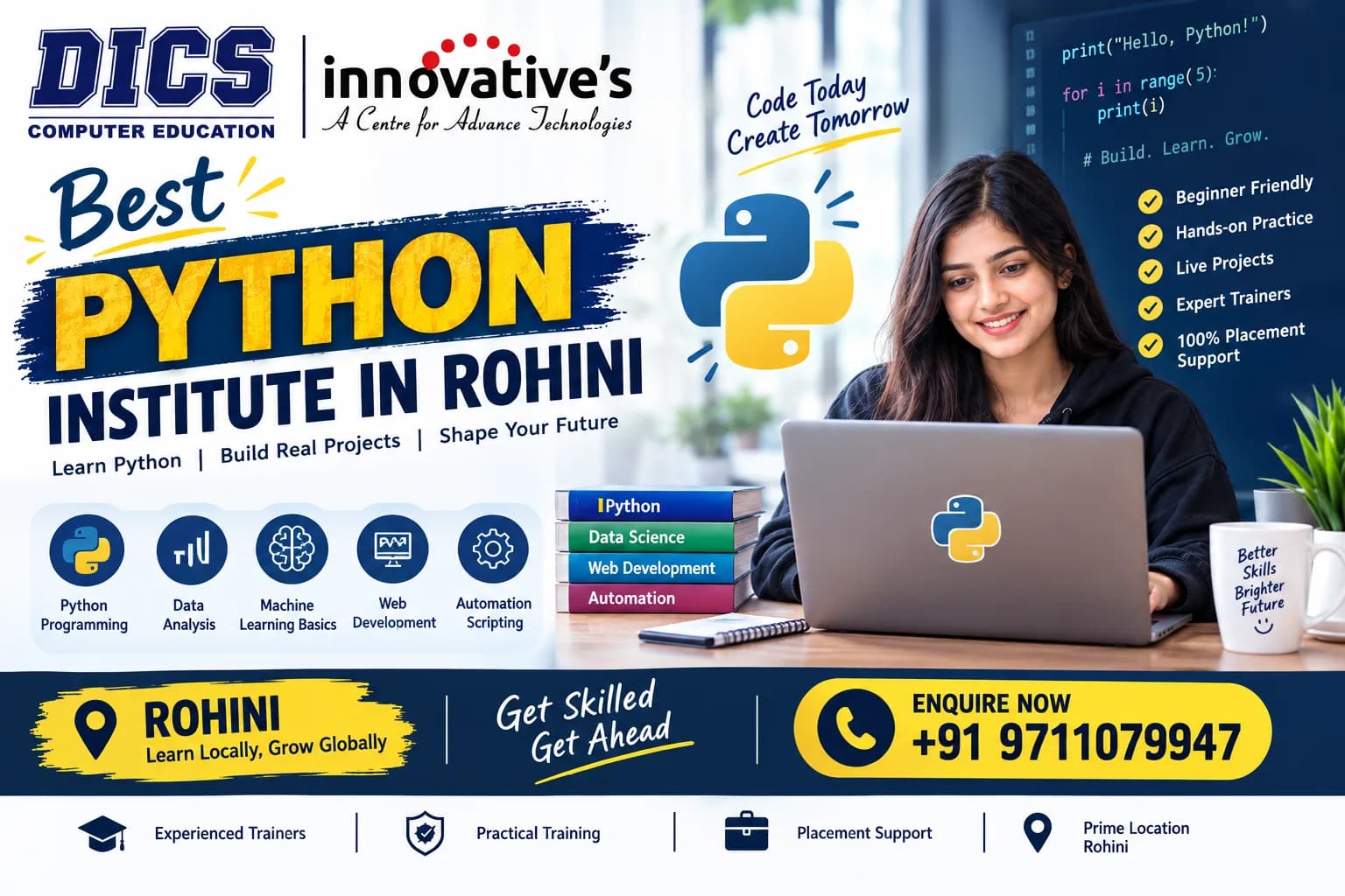 Best PYTHON institute in rohini -DICS