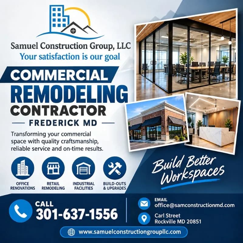 Trusted Commercial Remodeling Contractor Frederick MD for Your Business