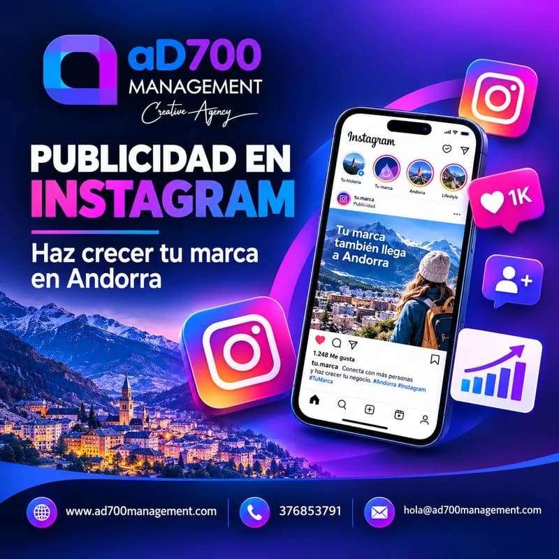Ad700Management: Servicios Profesionales de Publicidad Instagram Andorra