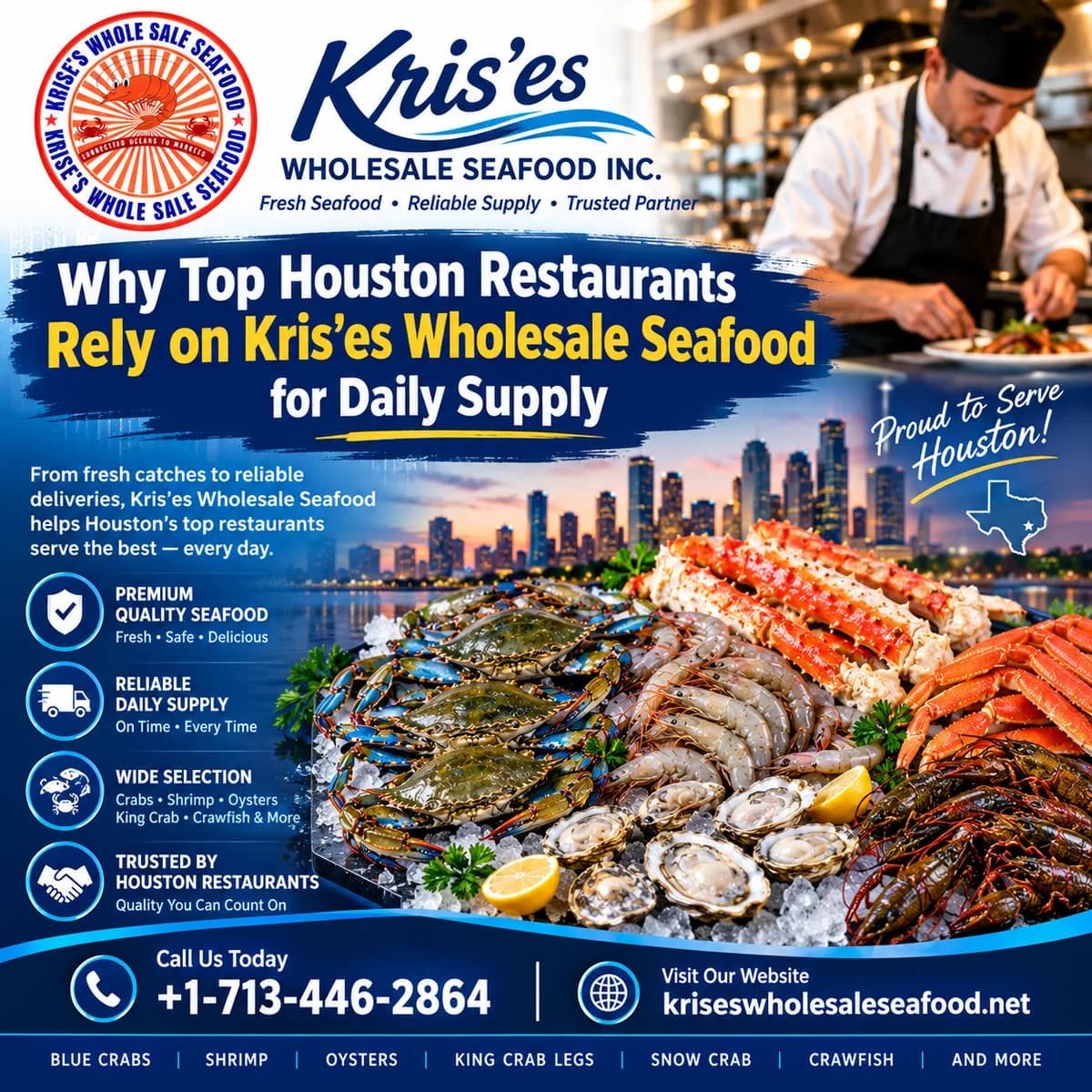 Why Top Houston Restaurants Rely on Kris’es Wholesale Seafood for Daily Supply